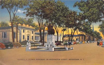 Roswell P Flower Monument Watertown, New York Postcard