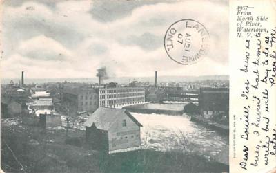 From North Side of River Watertown, New York Postcard