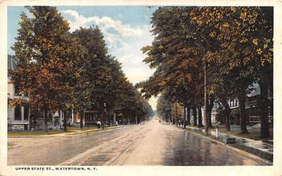Upper State Street Watertown, New York Postcard