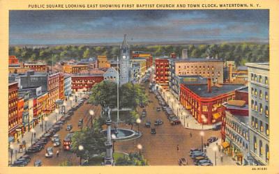 Public Square Watertown, New York Postcard