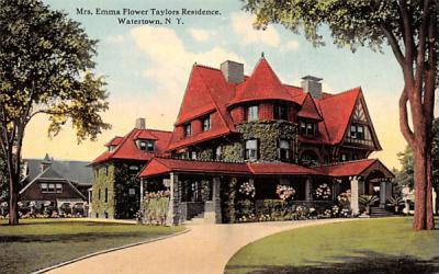 Mrs Emma Flower Taylors Residence Watertown, New York Postcard