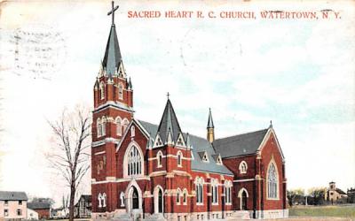 Sacred Heart RC Church Watertown, New York Postcard