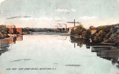 Court Street Bridge Watertown, New York Postcard