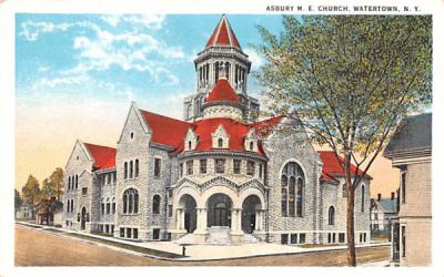 Asbury ME Church Watertown, New York Postcard