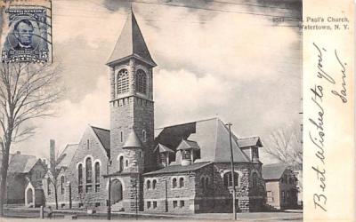 St Paul's Church Watertown, New York Postcard