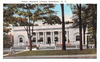 Flower Memorial Library Watertown, New York Postcard