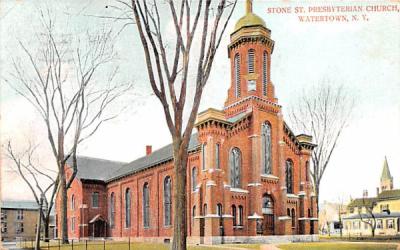 Stone St Presbyterian Church Watertown, New York Postcard