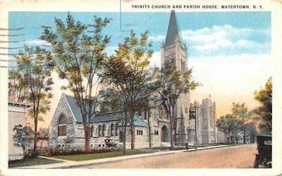Trinity Church & Parish House Watertown, New York Postcard