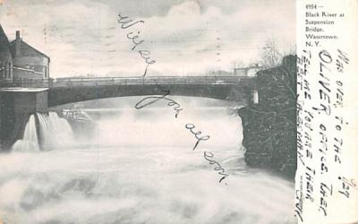 Black River Watertown, New York Postcard