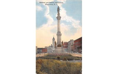 Soldiers' & Sailors' Monument Watertown, New York Postcard