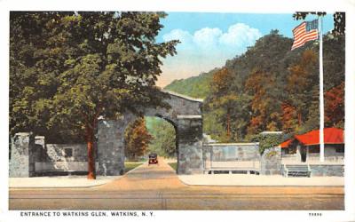 Entrance to Watkins Blen New York Postcard