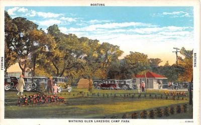 Watkins Glen Lakeside Camp Park New York Postcard