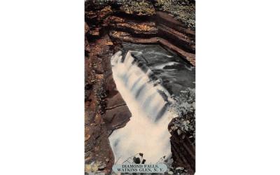 Diamond Falls Watkins Glen, New York Postcard