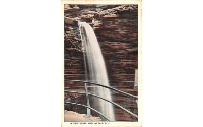 Cavern Tunnel Watkins Glen, New York Postcard