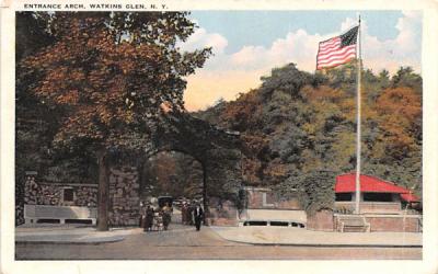 Entrance Arch Watkins Glen, New York Postcard