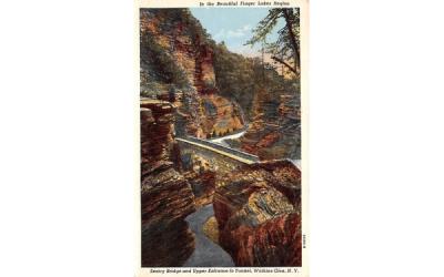 Sentry Bridge Watkins Glen, New York Postcard