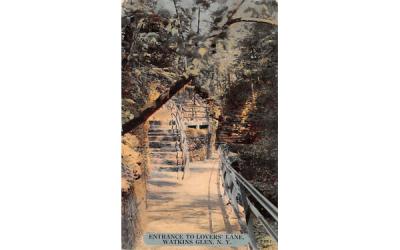 Lovers' Lane Watkins Glen, New York Postcard