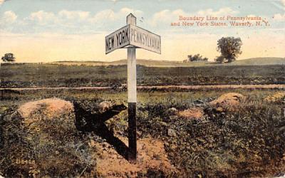 Boundary Line of Pennsylvania and New York Postcard