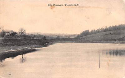 City Reservoir Waverly, New York Postcard