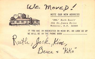 Note Our New Address Webster, New York Postcard