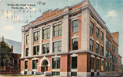 Wellsville High School New York Postcard