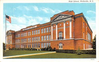 High School Wellsville, New York Postcard