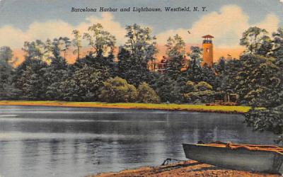 Barcelona Harbor & Lighthouse Westfield, New York Postcard