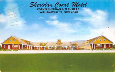 Sheridan Court Motel Williamsville, New York Postcard
