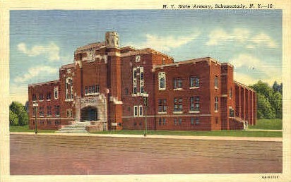 N.Y. State Armory - Schenectady, New York NY Postcard