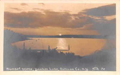 Sunset Scene Yankee Lake, New York Postcard