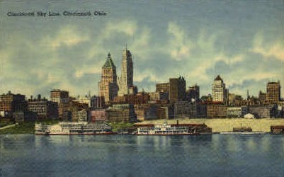 Skyline - Cincinnati, Ohio OH Postcard