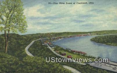 Ohio River - Cincinnati Postcard