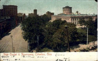 State Capitol and Skyscrapers - Columbus, Ohio OH Postcard