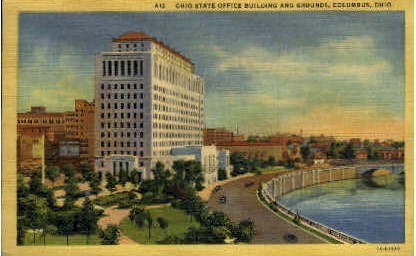 Ohio State Office Building and Grounds - Columbus Postcard