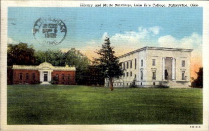 Library and Music Buildings - Painesville, Ohio OH Postcard