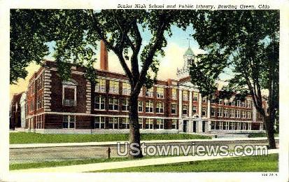 Senior High School & Public Library - Bowling Green, Ohio OH Postcard