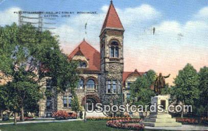 Public Library & McKinley Monument - Dayton, Ohio OH Postcard