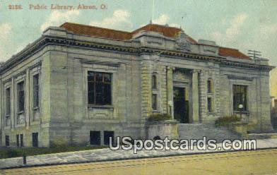 Public Library - Akron, Ohio OH Postcard