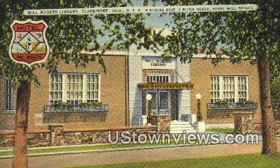 Will Rogers Library - Claremore, Oklahoma OK Postcard