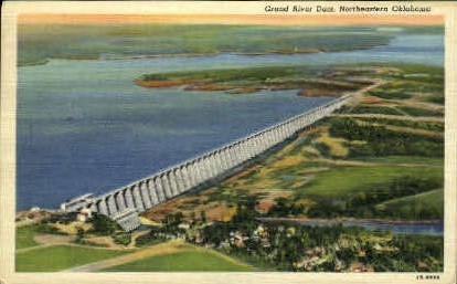 Grand River Dam - Misc, Oklahoma OK Postcard