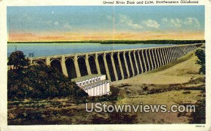 Grand River Dam - Oklahoma OK Postcard