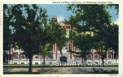 Library Bldg, University of Oklahoma - Norman Postcard