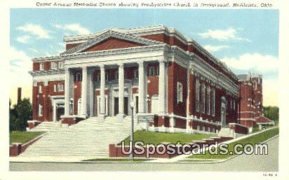 Grand Avenue Methodist Church - McAlester, Oklahoma OK Postcard