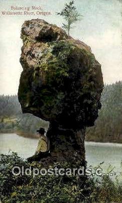 Balancing Rock - Willamette River, Oregon OR Postcard