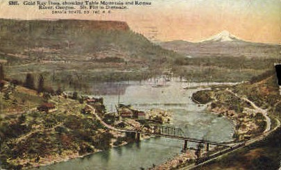 Gold Ray Dam - River Oregon Postcards, Oregon OR Postcard
