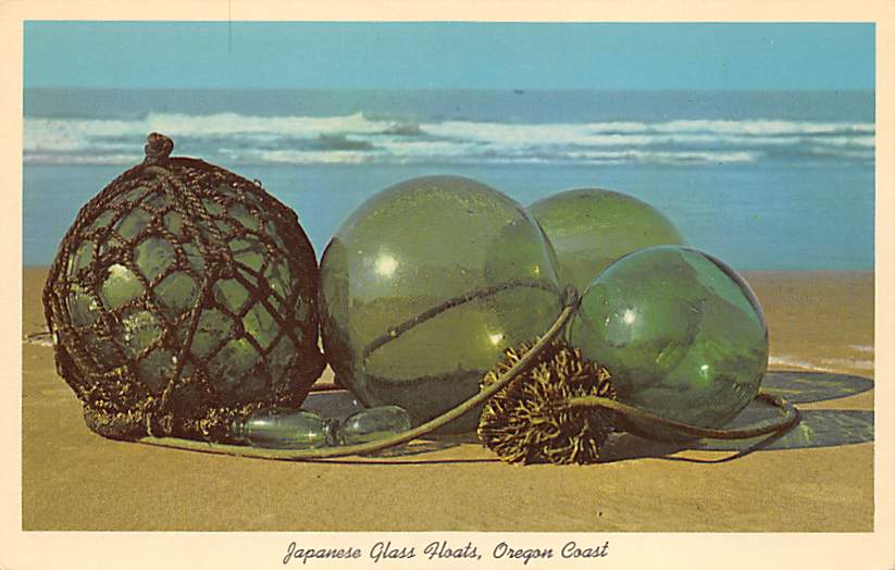 Japanese Glass Floats Oregon Coast, Oregon OR Postcard