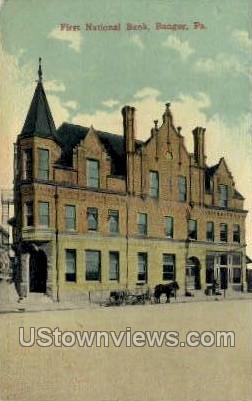 First National Bank - Bangor, Pennsylvania PA Postcard