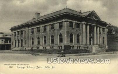 Carnegie Library - Beaver Falls, Pennsylvania PA Postcard