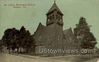 St. John's Reformed Church - Bangor, Pennsylvania PA Postcard