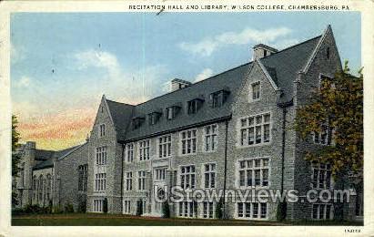 Recitation Hall & Library - Chambersburg, Pennsylvania PA Postcard